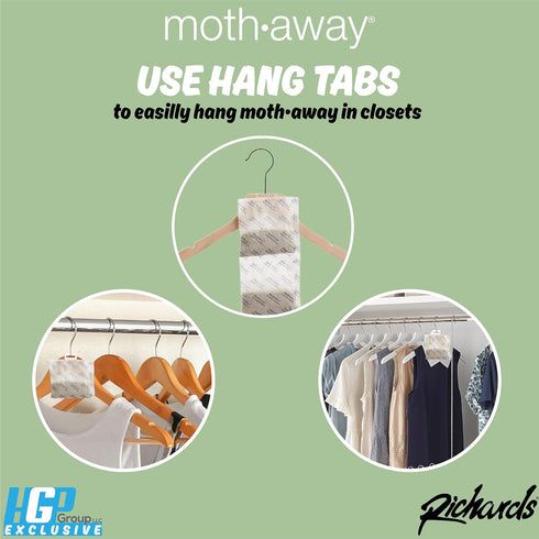 Richards Homewares Moth Away Herbal Non-Toxic Natural Repellent, 6 Jumbo Sachets