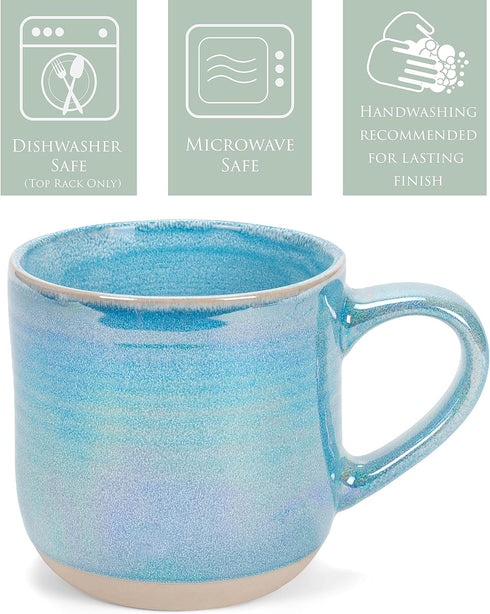 17 Set 4, Elanze Designs Glossy Reactive Glaze Large Fluid Ounce Everyday Kitchen Food Grade Ceramic Stoneware Coffee