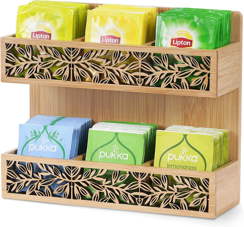 QILICHZ Tea Bag Holder - Wall Mounted Organizer for Tea Bags, Table or Wall Tea Holder