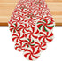 Christmas Table Runner Candy Cane Swirl Lollipops Red Table Decoration for Home