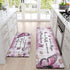 Likiyol Butterfly Kitchen Rugs, Set of 2 Anti Fatigue Mats for Kitchen Floor, Non-Slip Washable Daisy Floral Pink