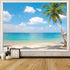 Leeisysme Beach Landscape Tapestry, Tropic Ocean Sea Island Palm Tree Seaside Tapestries for Living Room Summer Window