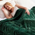 Whale Flotilla Flannel Fleece Throw Blanket, Soft Velvet Sofa Blanket, Vintage Pattern, 50x60 Inch, Deep Green
