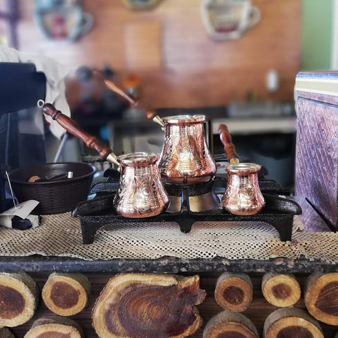 The Silk Road Trade 6 oz) Hammered PC Series (Small- fl - Thickest Solid Copper Engraved Turkish Greek Arabic Coffee