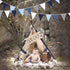 32Ft Deep Blue Royal Triangle Flag Pennant Bunting Fabric Garland for Nautical Pirate, Wedding, Birthday, Baby Shower