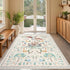 5x7ft nesrt Washable Area Rugs for Living Room Beige, Soft Dragon Animal Print Bedroom Rugs Non Slip, Botanical Forest