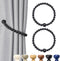 NICEEC 2 Pack Wood Bead Curtain Tiebacks, Strong Magnetic Natural Wooden Beaded Holdbacks for Draperies