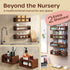 3 2 HOMEY PANDA Wall-Mounted Nursery Bookshelves - Long + Mini Shelves, Kids Room Storage (Walnut Pine Wood)