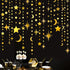 Gold Star Moon Circle Dot Garland Party Decorations Kit, Hanging Crescent & Twinkle Star Streamer Banner
