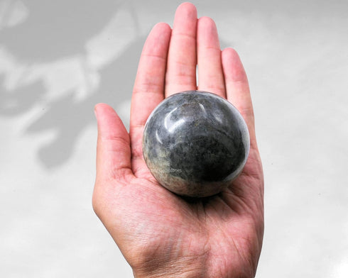 Iolite Crystal Ball with Stand - 2.5" Large Crystal Sphere for Meditation and Decorative Use