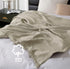 KyraHome 100% Organic Cotton Muslin Blankets, 50"x60" Lightweight Plant-Dyed Throw Blanket (Oatmeal Khaki)