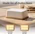 Countertop, 2 MIAMIO - Ceramic Butter Dish with Lid for Holds Sticks of Butter/Butter Holder and Container with Bamboo