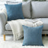OTOSTAR Set of 2 Linen Throw Pillow Covers, 22x22 Inch Decorative Cushion Covers for Home Decor, Blue