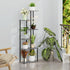 6-Tier Plant Stand Indoor, Tall Plant Shelf Multiple Metal Wood Flower Pot Holder for Living Room Office Balcony Patio