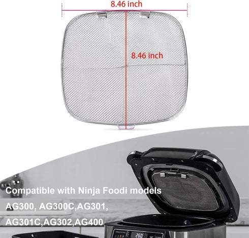Replacement Stainless Steel Splatter Shield for Ninja Foodi AG301, Fine Mesh Screen Accessories