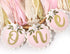 Agkvw 1st 1st Pink Golden Floral High Chair Banner - Rose Birthday Highchair Banner, Girls Birthday Decoration, Pink