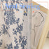 Farmhouse Cotton Linen Tier Curtain, 36 Inch Long Floral Lace Window Treatment, Vintage Orchid on Beige