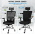 Lounsweer 3 Pieces Headrest Chair Cover Office Chair Cover Rolling Desk Chair Cover Gaming Chair Covers Stretch Washable Computer Chair Slipcovers for Armchair Computer Boss Chair (Black,Classic) by Lounsweer