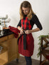 DII Kitchen Collection Gingham Check Apron, Red/Black