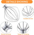Wire Whip Accessory Replacement for KitchenAid Tilt-Head Stand Mixer, Egg Cream Stirrer & Whipping Egg White