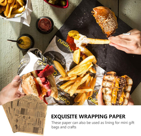 DOITOOL 50 Sheets Parchment Paper - Greaseproof Wax Paper for Food, Vintage Craft Paper for Baking