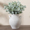 Enra White Ceramic Vase 7.36 Inch,Pottery Decorative Vase for Home Dcor, Farmhouse