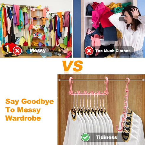 8-Pack Closet Organizers and Storage - Heavy Clothes Hangers for Home Organization, College Dorm Essentials