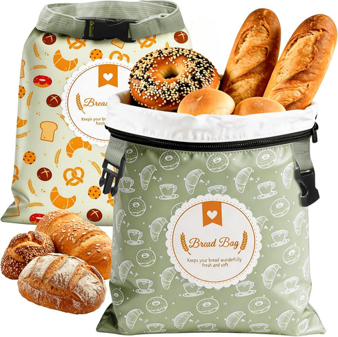 Zunmial 2 Pack Bread Bags for Homemade Bread, 17"13" Reusable Bread Bag