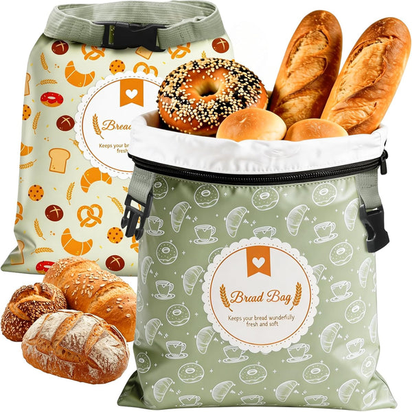 Zunmial 2 Pack Bread Bags for Homemade Bread, 17"13" Reusable Bread Bag
