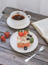 Set, Set, Set 6 (8 oz)- Amazingware Royal Tea Cups and Saucers, with Gold Trim and Gift Box, British Coffee Cups, Tea