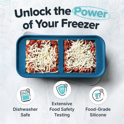 Souper Cubes 2 Cup Silicone Freezer Molds with Lids, Easy Meal Prep Container for Food, Stocks, and More (2-Pack)