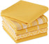 DII Assorted Woven Kitchen Set, 5 Piece - Dishtowel 18x28, Dishcloth 13x13, Mustard