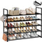 Metal Shoe Organizer,5 Tiers Shoe Storage Shoe Rack with Hooks,Fit 20-25 Pairs,Adjustable