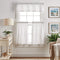 Martha Stewart Ticking Stripe 3-Piece Window Curtain Set - Valance and Tiers, White Grey
