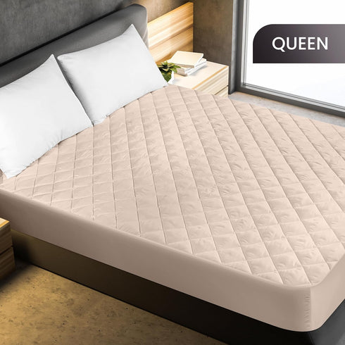 Utopia Bedding Quilted Fitted Mattress Pad (Queen), Mattress Protector Elastic Fitted Cover, Stretches up to 16 Inches