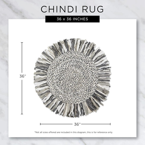 DII Chindi Home Collection Handwoven Multicolor Area Rag Rug, 3' Round with Fringe, Multi-Color