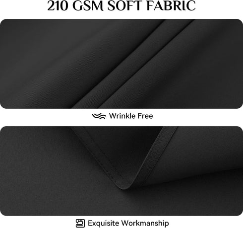 Softalker Round Tablecloth, Waterproof & Stain Resistant, 60 inch, Black