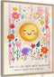 Wildflower Nursery Wall Art Boho Sun Floral Botanical Wall Decor You Fill