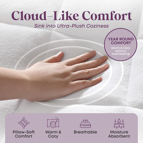 7-9 inches CirclesHome Crib Size Mattress Pad Pillow Top - Double Puff Fleece Top Down Alternative Mattress Protector