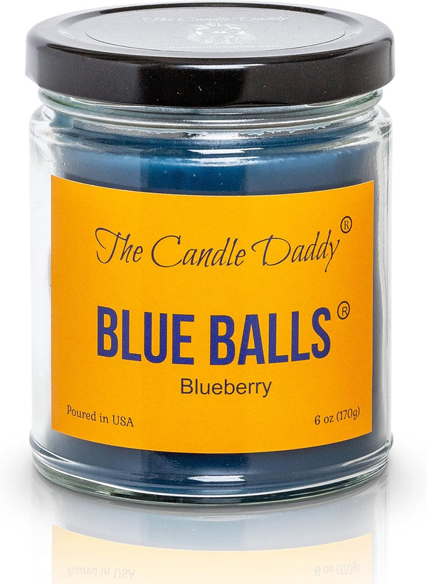 Blue Balls - Blueberry Scented Candle - Funny 6 Ounce Jar Candle