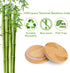 Set 8 Pack Oui Yogurt Bamboo Jar Lids With Silicone Sealing Rings - Leaves Pattern for Glass Storage