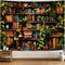 Accnicc Botanical Bookshelf Tapestry Lush Green Plant Book Shelf Tapestries Wall Hanging Art