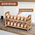 4 Layers/48-Hole, Countertop Wooden Egg Holder with Stackable Wood Egg Rack with Handle, Stores