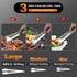 Anaeat Stainless Steel Locking Tong Set of 3 - Premium Kitchen Food Tongs with Non-Slip Silicone Tips for Cooking,
