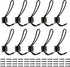 Rustic Entryway Hooks, 10 Pack Black Wall Mounted Vintage Double Coat Hangers with Large Metal Screws