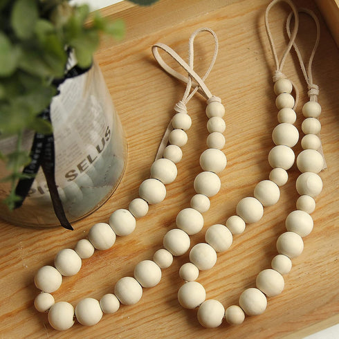 2 Color,2) OCIOLI Pieces of Wood Bead Curtain Tieback Boho Curtain Tiebacks Curtain Holdbacks for Wall Curtain Ties