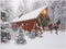 BANBERRY DESIGNS Lighted Christmas Wall Art, LED Red Covered Bridge Canvas Print, Farmhouse Style Decor