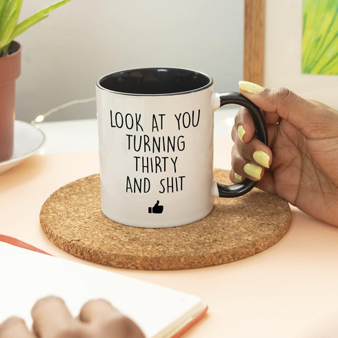 YouNique Designs Funny Turning 30, 30th Birthday Coffee Mug for Him, 11 Ounces, Cup for 30 Year Old Men