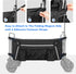 Collapsible Wagon Side Pocket with Reflective Strip, Folding Wagon Cart Storage Bag with Mesh Pouch for Umbrella