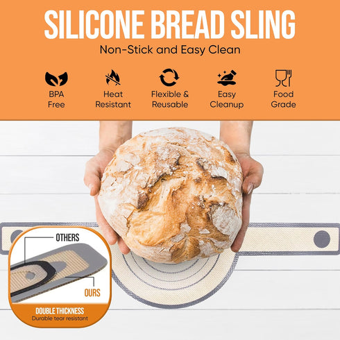 9" 34oz Complete Sourdough Starter Kit and Sourdough Bread Baking Supplies - Includes Banneton Proofing Basket